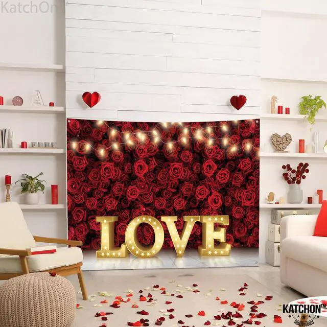 Alt view image 5 of 7 - Fabric Love Valentines Day Backdrop 7x5ft | Valentines Backdrop for Photography, Happy Valentines Banner, Valentines Day Decorations