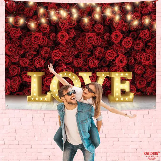 Alt view image 7 of 7 - Fabric Love Valentines Day Backdrop 7x5ft | Valentines Backdrop for Photography, Happy Valentines Banner, Valentines Day Decorations
