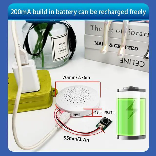 Alt view image 3 of 6 - Sound Module Box with Push Button USB Download Music Voice Box for Toys,MP3 Music Sound Box for Crafts, Christmas,New Year Greeting Gifts Cards Box with Speaker