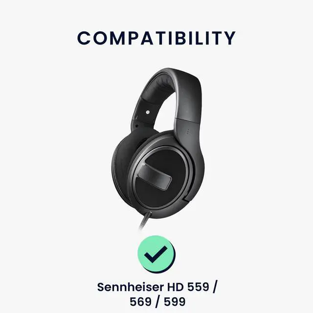 Alt view image 2 of 7 - 2X Velour Headphone EarpPads for Sennheiser HD 559/569 / 599 Replacement Ear Pads - Headphone Ear Covers - Black