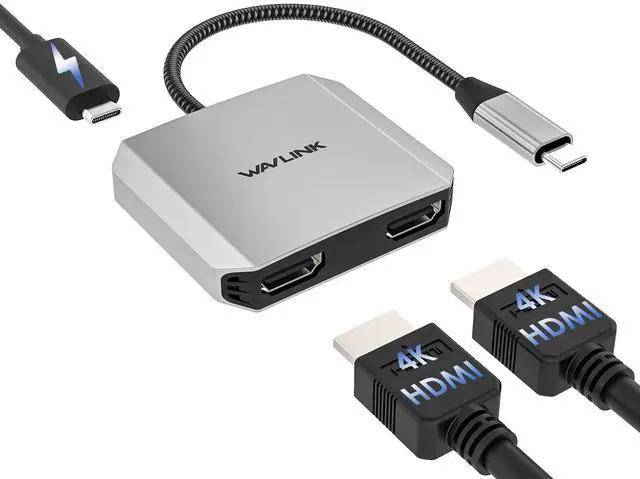 Main image of HDMI Splitter for Dual Monitors, Dual Display for Windows ONLY | 4K@60Hz Dual Display, 95W PD IN,Compatible with Dell XPS, HP Spectre, Lenovo Yoga, Windows Systerm ONLY