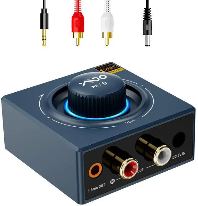 Main image of LDAC Bluetooth 5.3 Receiver for Home Stereo/Speaker with AUX 3.5mm/RCA | Bluetooth Audio Receiver with Volume Control, HiFi Wireless Audio Adapter w/aptX HD/LL, Works with Smartphones and Tablets
