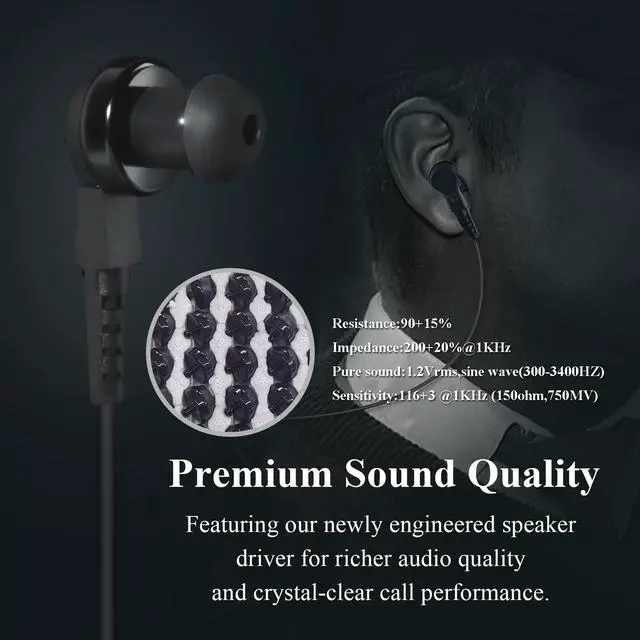 Alt view image 4 of 6 - 2.5mm Listen/Receive Only Earpiece in-Ear Surveillance Headset | Earbud for Motorola Kenwood Icom Walkie Talkies Ham Transceiver