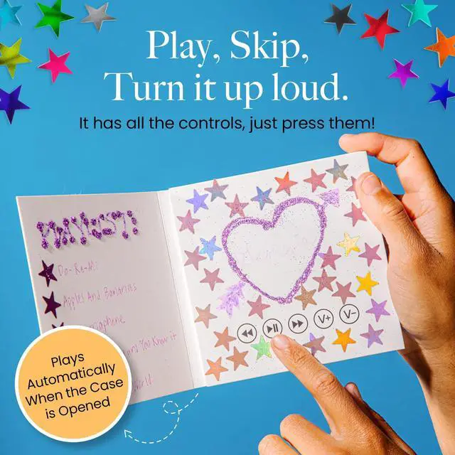 Alt view image 3 of 6 - VoiceLP Digital MP3 and WAV Audio and Music Player, White | Audio Playing Greeting Card for Back to School Mixtapes, Playlists, Lectures, Study-Aid, Gifts, Student Projects & Custom Messages