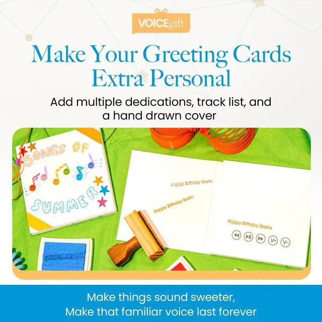 Alt view image 5 of 6 - VoiceLP Digital MP3 and WAV Audio and Music Player, White | Audio Playing Greeting Card for Back to School Mixtapes, Playlists, Lectures, Study-Aid, Gifts, Student Projects & Custom Messages