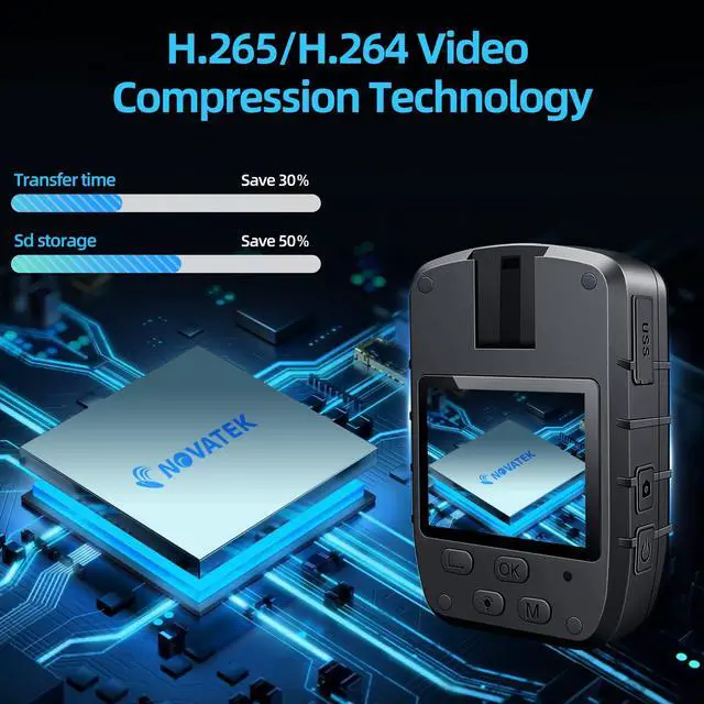 Alt view image 4 of 6 - C8 256G 1296P Body Camera with Audio and Video Recording, Body Cam with 4000mAh Battery Record Video 14 Hrs, Body Worn Camera for Police Law Enforcement, Personal Use