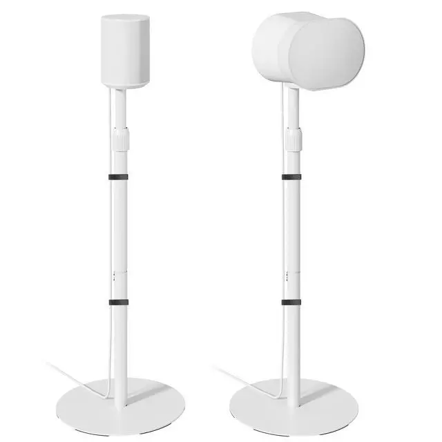 Main image of Speaker Stands Pair for Sonos Era 100, 100 SL, 300, External Cable, White | 31.4"42" lockable height, Only compatible with Sonos Era Series,External cable management with securing straps