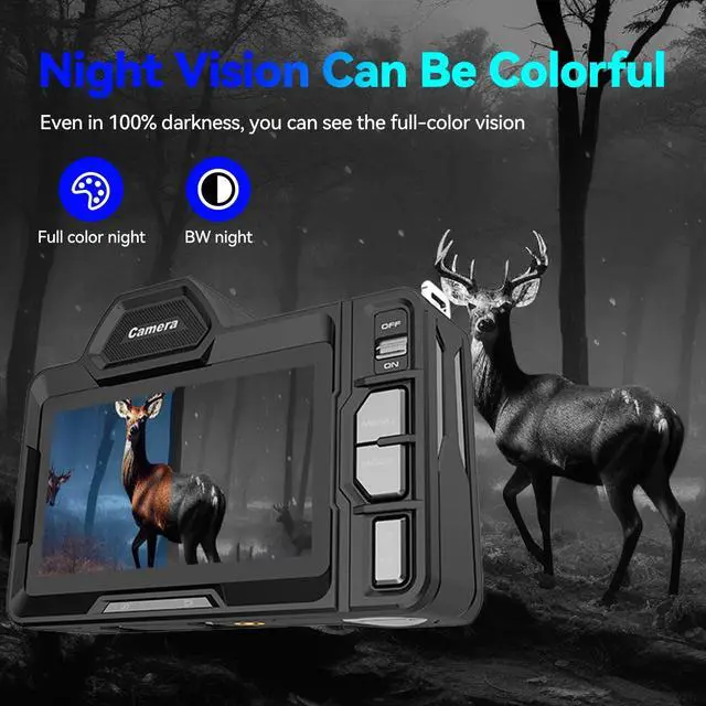 Alt view image 2 of 6 - 4K Night Vision Goggles for Adults - Binoculars N007 Full Color | Full Color in Darkness, 4K Video with Sound, 40MP Photo, 4.2" OLED Screen, 64GB TF Card Included, 5GHz WI-FI, Military Grade