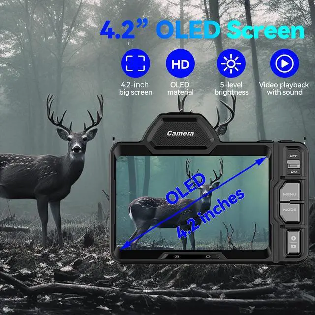 Alt view image 5 of 6 - 4K Night Vision Goggles for Adults - Binoculars N007 Full Color | Full Color in Darkness, 4K Video with Sound, 40MP Photo, 4.2" OLED Screen, 64GB TF Card Included, 5GHz WI-FI, Military Grade