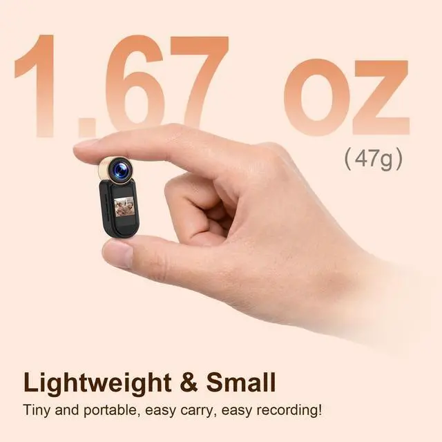 Alt view image 2 of 6 - 1080P Thumb Action Camera, WiFi Mini Body Hands-Free POV Camera Camcorder | Wearable Portable Recording, with Magnetic Pendant, for Security, Guard, Cycling, Travel, Pet Walking, Vlogging-Black