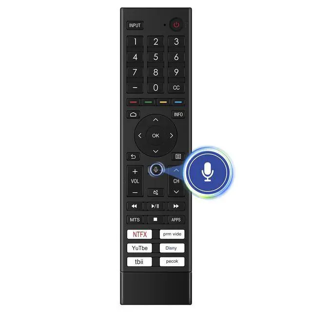 Alt view image 2 of 7 - ERF3Z80H Replace Smart Voice Remote Control fit for Hisense LED Smart TV | 43A4H 40A4H 32A4FH 32A4H 50A6G 65A6G 32A45HF 40A45HF 43A6G 43A6H 43A45H 50A6H 50U6G 55A6G 55A6H 55U6G 55U7G 55U7H