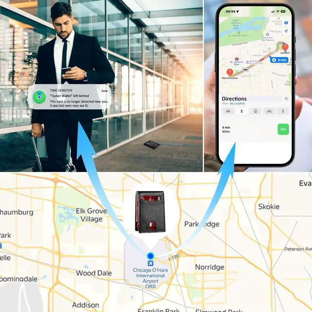 Alt view image 3 of 6 - Mens Wallet with Tracker, Rechargeable Wallet Finder, Works with Find My or Bseek, Thin Design, Smart Item Locator (ONLY iOS(Black,)