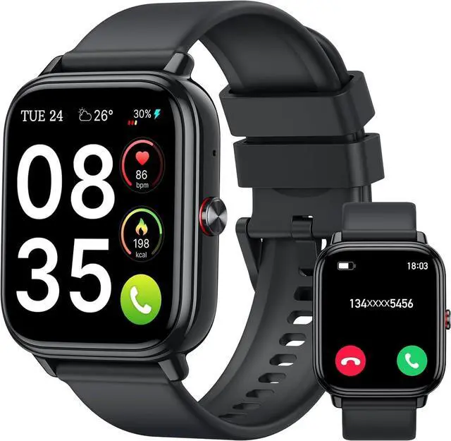 Main image of Smart Watch for Men Women (Answer/Make Calls),1.83" HD Touchscreen Fitness Tracker, 480Hrs Playtime,112+ Sports Modes,Fitness & Sleep Tracker,Health,Fitness Watch for Android/iOS,IP68 Waterproof,Black