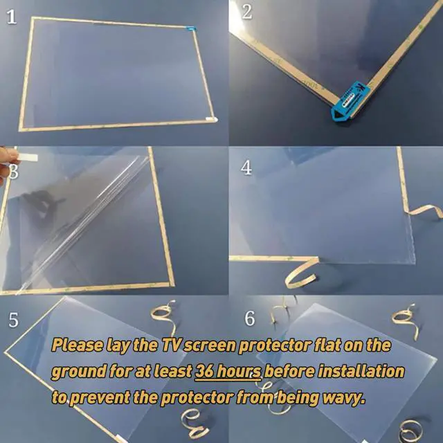 Alt view image 5 of 6 - Anti UV TV Screen Protector for 43 Inch, Indoor Outdoor Anti Glare TV Anti Blue Light Screen Frosted Film Anti Glare Film for 43 TV