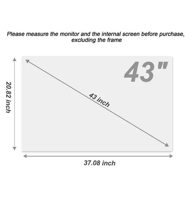 Alt view image 6 of 6 - Anti UV TV Screen Protector for 43 Inch, Indoor Outdoor Anti Glare TV Anti Blue Light Screen Frosted Film Anti Glare Film for 43 TV