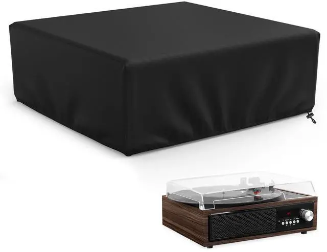 Main image of Record Player Turntable Cover Turntable Dust Cover Suitable for Universal Record Players 18"L x 15"W x 5.5"H Black