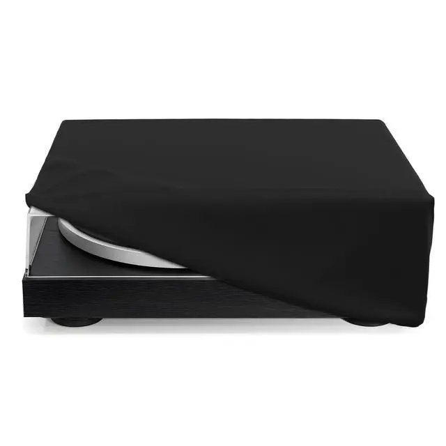 Alt view image 2 of 7 - Record Player Turntable Cover Turntable Dust Cover Suitable for Universal Record Players 18"L x 15"W x 5.5"H Black