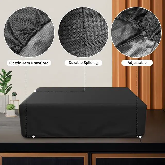 Alt view image 5 of 7 - Record Player Turntable Cover Turntable Dust Cover Suitable for Universal Record Players 18"L x 15"W x 5.5"H Black