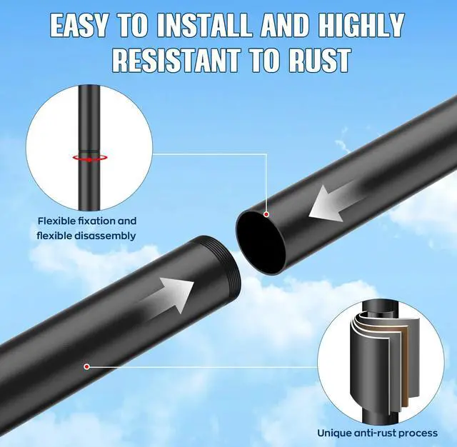 Alt view image 4 of 7 - Starlink Gen 3 Mounting Kit with Pipe Adapter, 7.5FT Gen 3 Starlink Pole Mount, Height Adjustable Starlink Gen 3 Mount Plate Accessories