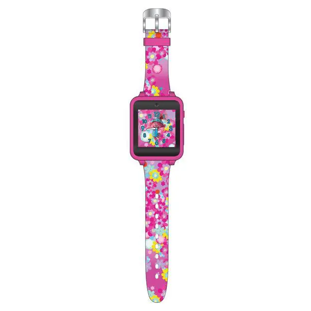 Alt view image 6 of 6 - DreamWorks Trolls World Tour Kids Smartwatch with Selfie Video Camera Alarm Stopwatch Games Voice Recorder Calculator Step Calorie Counter Pink Silicone Strap Fits 5.5"-8" Wrists