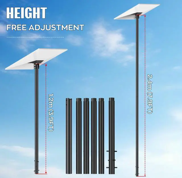 Alt view image 5 of 7 - Starlink Gen 3 Mounting Kit with Pipe Adapter, 7.5FT Gen 3 Starlink Pole Mount, Height Adjustable Starlink Gen 3 Mount Plate Accessories