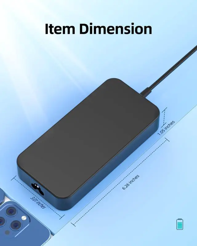 Alt view image 3 of 7 - 135W AC Charger Fit for Lenovo Legion Y520 Y530 Y730 Y740 Y7000 Y7000P Y520-15IKBA Y520-15IKBM 5-15ARH05 4X20E50558 Slim Tip Laptop Adapter Power Supply