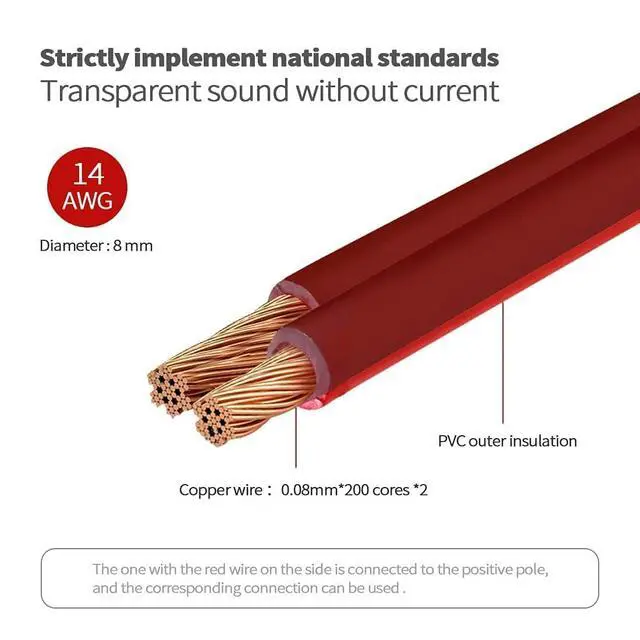 Alt view image 5 of 6 - 2Pack Gold-Plated 1/4" TS Mono to Banana Plug Speaker Cable - 14AWG OFC Copper Audio Cable for Guitar, Mic & DJ Equipment, Dual PVC Shielded, Hi-Fi Sound 6.5FT