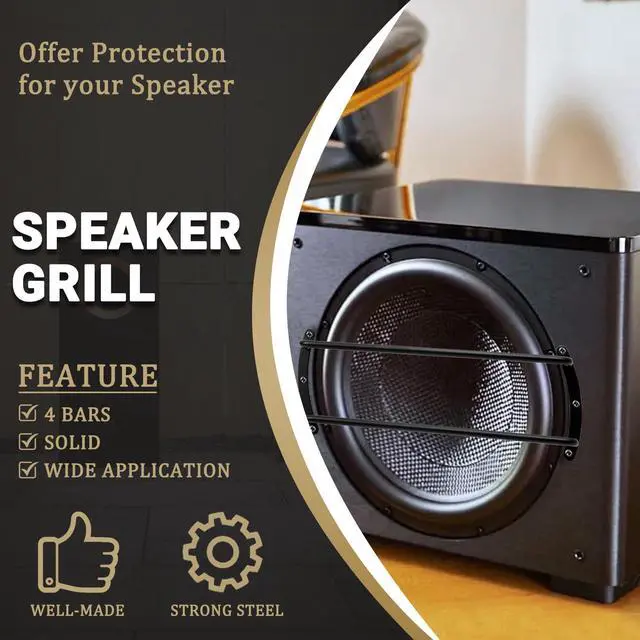 Alt view image 2 of 6 - 12 inch Speaker Grill Cove Metal Bar Grille Audio 12 Inches Speaker Subwoofer Grill Grille Cover 2 Bars for Home Speaker, Car Speaker - Pack of 2