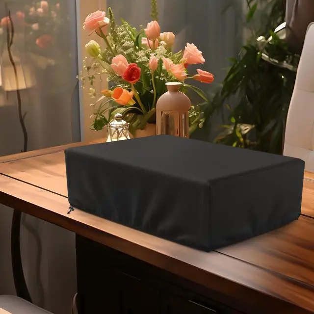Alt view image 7 of 7 - Record Player Turntable Cover Turntable Dust Cover Suitable for Universal Record Players 18"L x 15"W x 5.5"H Black