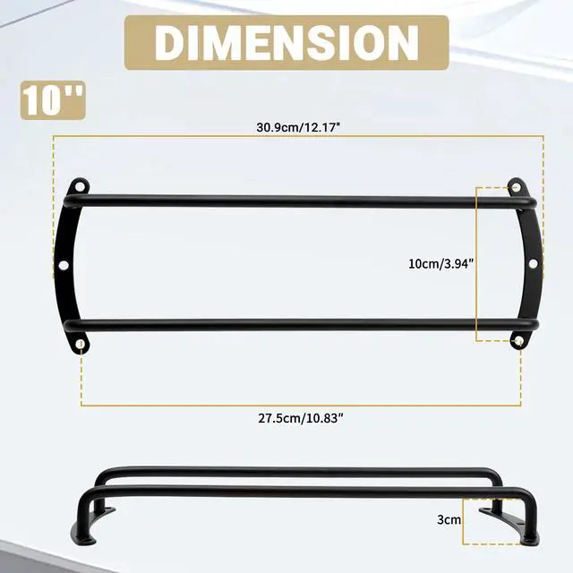 Alt view image 4 of 6 - 10 inch Speaker Grill Cove Metal Bar Grille Audio 10 Inches Speaker Subwoofer Grill Grille Cover 2 Bars for Home Speaker, Car Speaker - Pack of 2