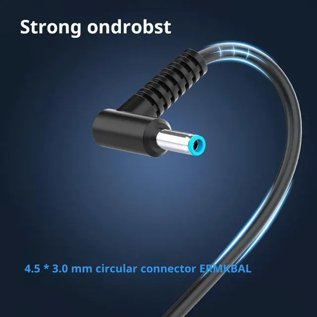 Alt view image 2 of 7 - 65W Laptop Charger Blue Tip Compatible with HP Pavilion x360 14 15 17, Envy x360 13 15 17, Elitebook 840 G5, Zbook 14u G4 G5 15u 15 G3 Notebook PC AC Adapter Power Supply Cord