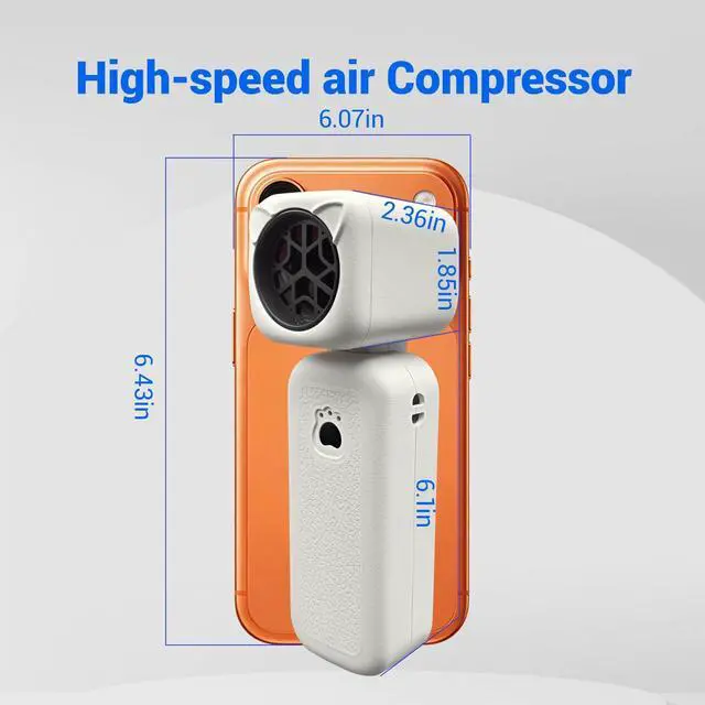 Alt view image 2 of 7 - Compressed Air Duster, 2000mAh Battery with Up to 2 Hours of Run Time, 4-in-1 Multifunctional Design, Dust Blower for Computers, Keyboards, Home, Outdoor Use, and CarsSilver