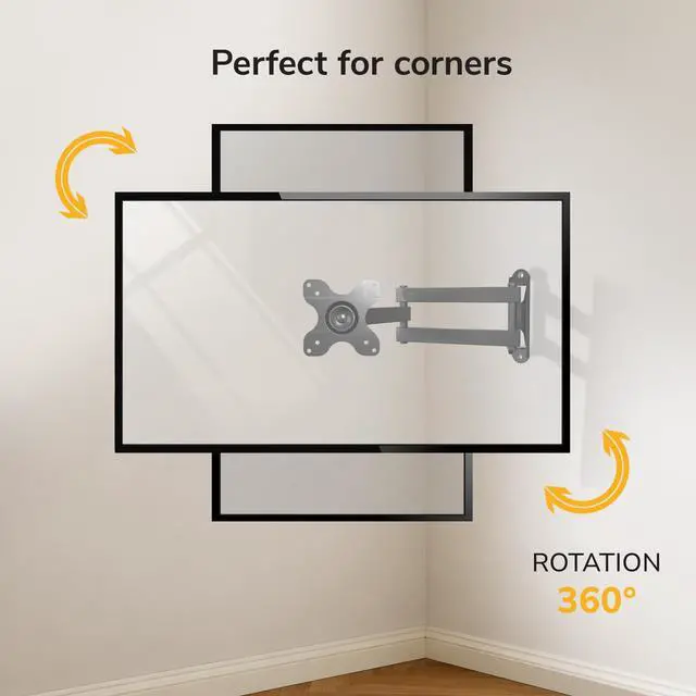 Alt view image 4 of 6 - Small TV Wall Mount, 19-30", 33 lbs | Full motion swivel tilt with 1.75-15" extension, VESA 75x75 & 100x100, single-stud mount