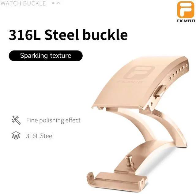 Alt view image 2 of 6 - Adjustable 316L Stainless Steel Fold Watch Buckle 18mm 20mm 22mm Double Lock Button For Rubber Stainless Wristband