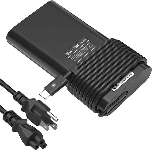 Alt view image 2 of 5 - 130W USB C Laptop Charger Compatible with Dell XPS 15 9500 9510 9520 9530 | XPS 17 9700 9710 9720 9730, Precision 5550 5560 5570 5750 5760 5770, Latitude 7310 7410 9410 9510, Type C AC Adapter
