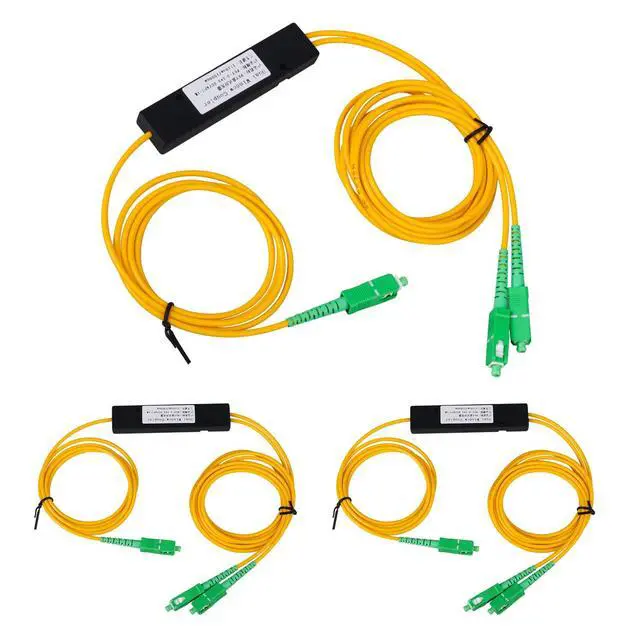Main image of SC/APC Fiber Optical FBT Splitter 1x2(1 in 2 Out) Singlemode 1310/1550nm for Network Signal Distribution(3 Pack)
