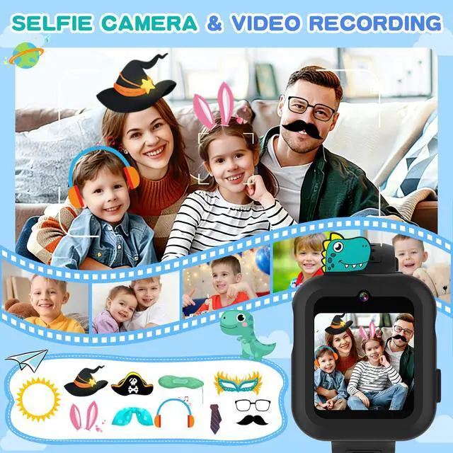 Alt view image 5 of 7 - Smart Watch for Kids with 39 Puzzle Games - HD Touch Screen Kids Watch, Camera, Music Player, Alarm Clock, Calculator, Pedometer, Flashlight, Puzzle Game for 3-12 Year Old Gifts for Boys