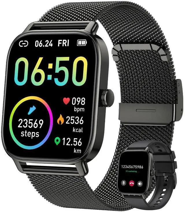 Main image of Smart Watch for Men Women Fitness: Running Make Answer Call Digital Mens Watches Waterproof Smartwatch for Android Phone iPhone Samsung Compatible Pedometer Step Tracker Sleep SpO2 Heart Rate Monitor