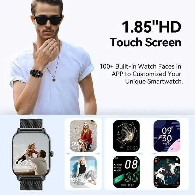 Alt view image 6 of 7 - Smart Watch for Men Women Fitness: Running Make Answer Call Digital Mens Watches Waterproof Smartwatch for Android Phone iPhone Samsung Compatible Pedometer Step Tracker Sleep SpO2 Heart Rate Monitor