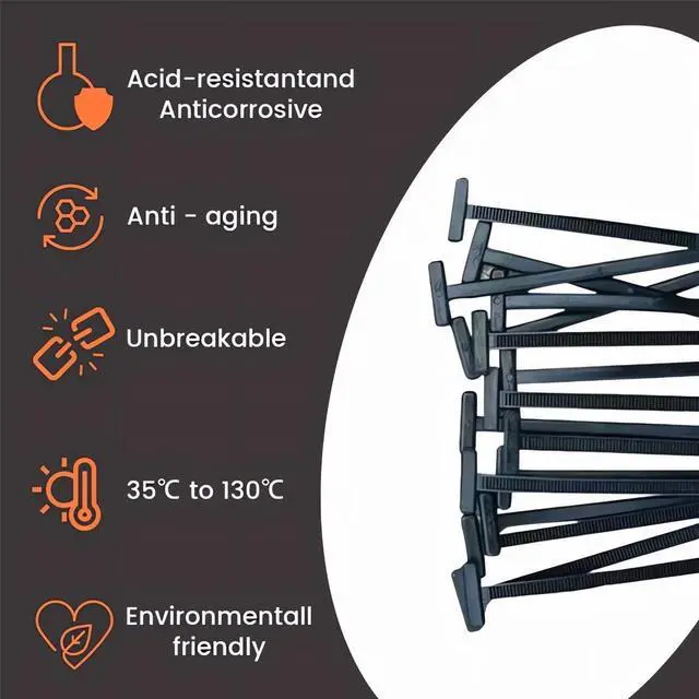 Alt view image 2 of 7 - 100PCS Nylon Universal Cable Tie Buckle 2026 Upgrade Multipurpose Plastic Cable Ties Tool Heavy Duty Self Locking Nylon Zip Ties UV Resistant Black Zipties for Car Daily Repair (50PCS)