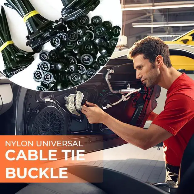 Alt view image 5 of 7 - 100PCS Nylon Universal Cable Tie Buckle 2026 Upgrade Multipurpose Plastic Cable Ties Tool Heavy Duty Self Locking Nylon Zip Ties UV Resistant Black Zipties for Car Daily Repair (50PCS)