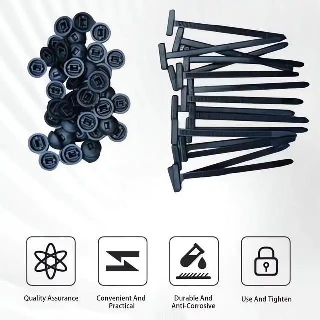 Alt view image 3 of 7 - 100PCS Nylon Universal Cable Tie Buckle 2026 Upgrade Multipurpose Plastic Cable Ties Tool Heavy Duty Self Locking Nylon Zip Ties UV Resistant Black Zipties for Car Daily Repair (50PCS)