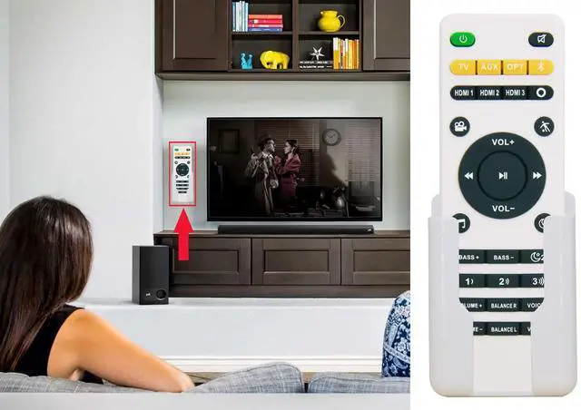 Alt view image 6 of 7 - New Remote Control Replacement for Polk Audio Soundbar MagniFi One, Magnifi Mini, FR1 Home Theater Sound Bar System