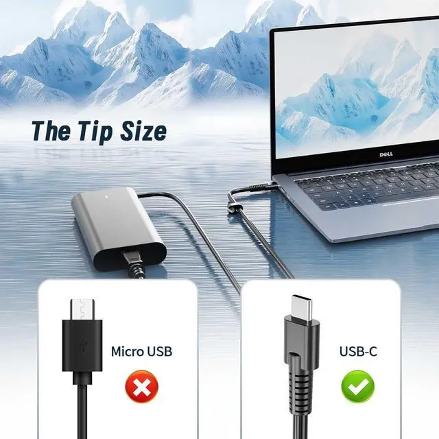 Alt view image 2 of 6 - Slim 100W USB-C Type-C Laptop Charger DA100PM220 for Dell Latitude 5340 5440 5540 7340 7440 7640 9440 2-in-1 Precision 3480 3580 3581 5480 5680 Inspiron 14 16 5000 5430 5630 7000 7430 7440 Power Cord