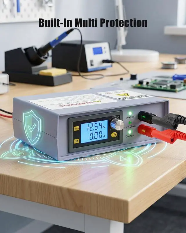 Alt view image 5 of 6 - DC Buck Converter with LCD Meter Fit for CNC DIY Power Supply Car Systems | Aluminum Heat Sink, Integrated Enclosure, Adjustable Output, Multiple Protection, 6-70V to 0-60V 20A, 1200W
