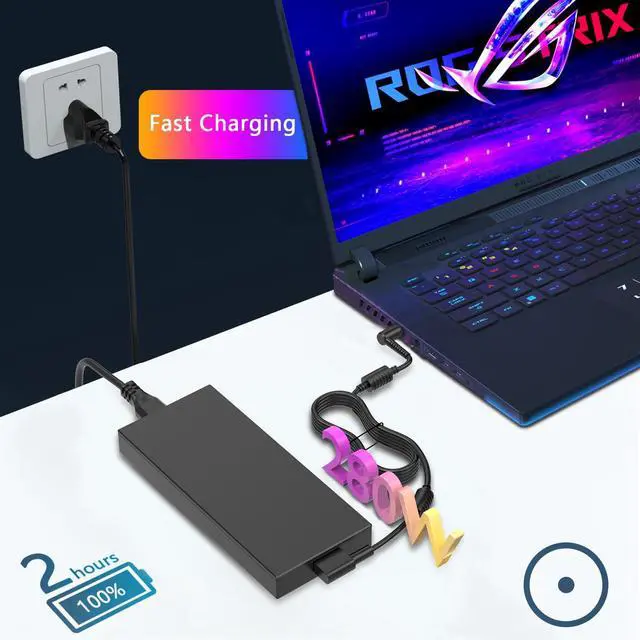 Alt view image 2 of 7 - 280W Rog Strix Adapter Compatible with Asus Rog Strix G18 G17 G16 G814 G713 G614 Zephyrus S17 M16 Duo 16 GU604 GX650 TUF Gaming A16 adp-280bb b Power Supply Adapter Cord