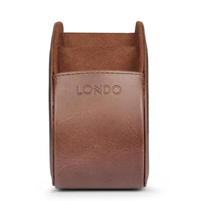 Alt view image 2 of 3 - Remote Control Holder with 5 Pockets - Store DVD, Blu-Ray, TV, Roku or Apple TV Remotes - Real Leather with Suede Lining - Slim, Compact Living or Bedroom Storage