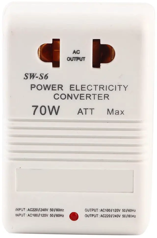Main image of Step Up Down Voltage Converter 70W, CN Plug 110V to 220V Travel | Portable ABS transformer, dual channel bidirectional conversion, ideal for 30W small appliances, lightweight compact design