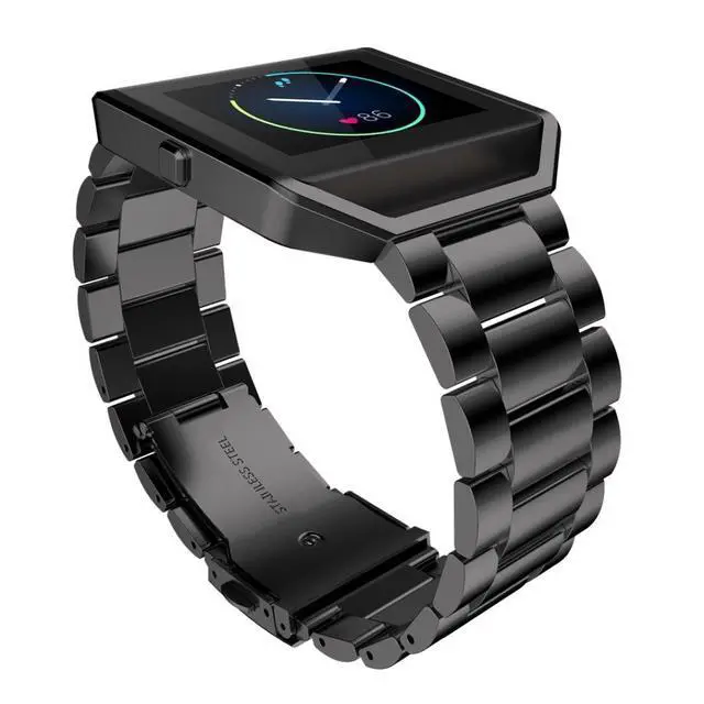 Alt view image 2 of 4 - Compatible for Fitbit Blaze With Frame - Stainless Steel Adjustable Metal Wristband Bracelet Replacement Strap for Smart Watch - for Women and Men