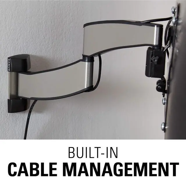 Alt view image 6 of 7 - Premium Full Motion TV Wall Mount for 19" - 40" TVs - Stainless Steel Finish with FluidMotion Design for Smooth Extension, Swivel and Tilt- Low Profile TV Bracket with Easy 3 Step Install